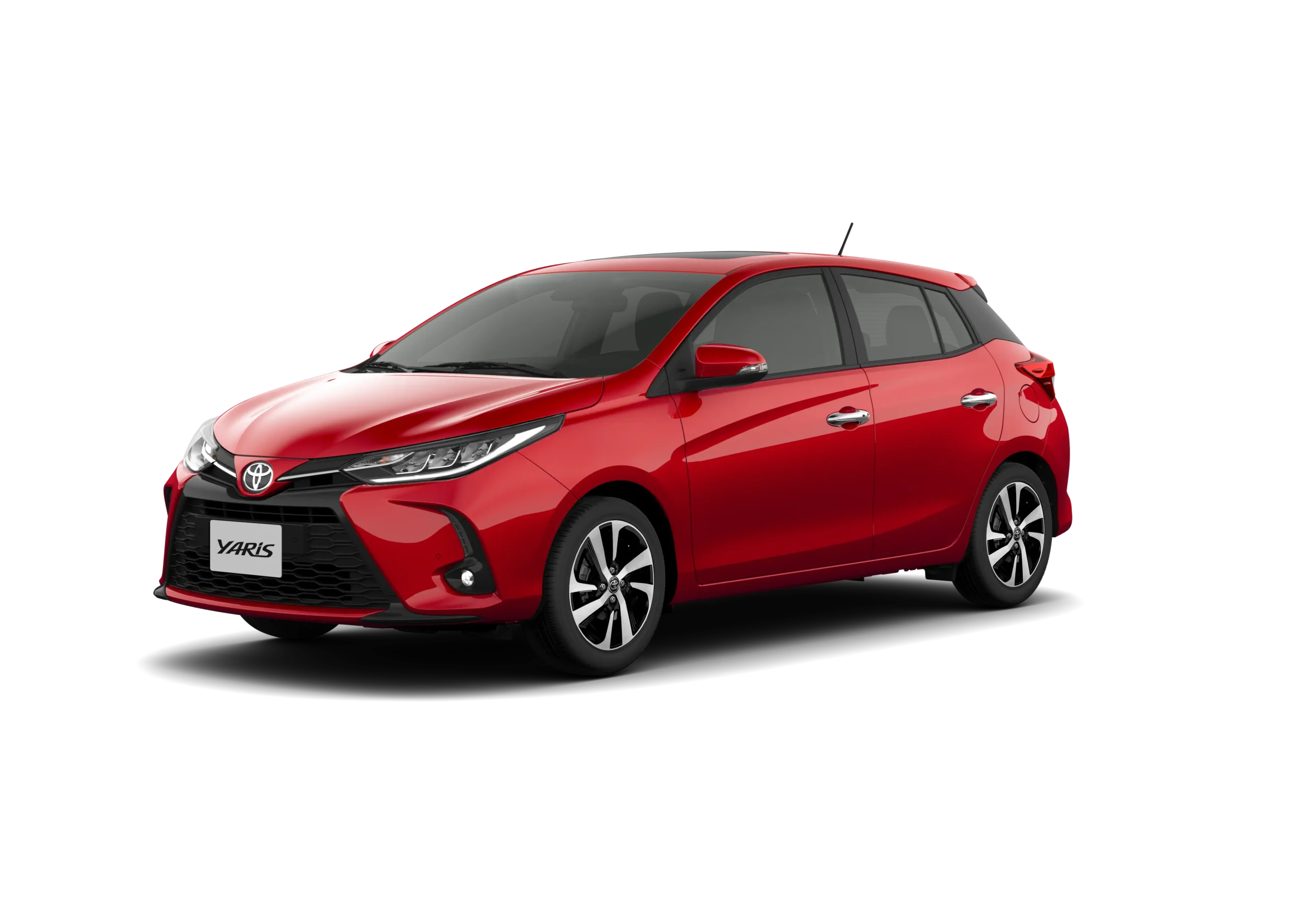Yaris Hatchback – Lateral Frontal – Rojo Metalizado – Rada Tilly – Comodoro Rivadavia – Rio Gallegos – Tsuyoi – Toyota en Pat